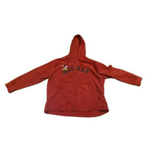Disney Mickey Mouse Athletics Red Fleece Full Zip Hoodie Womens Size 3X